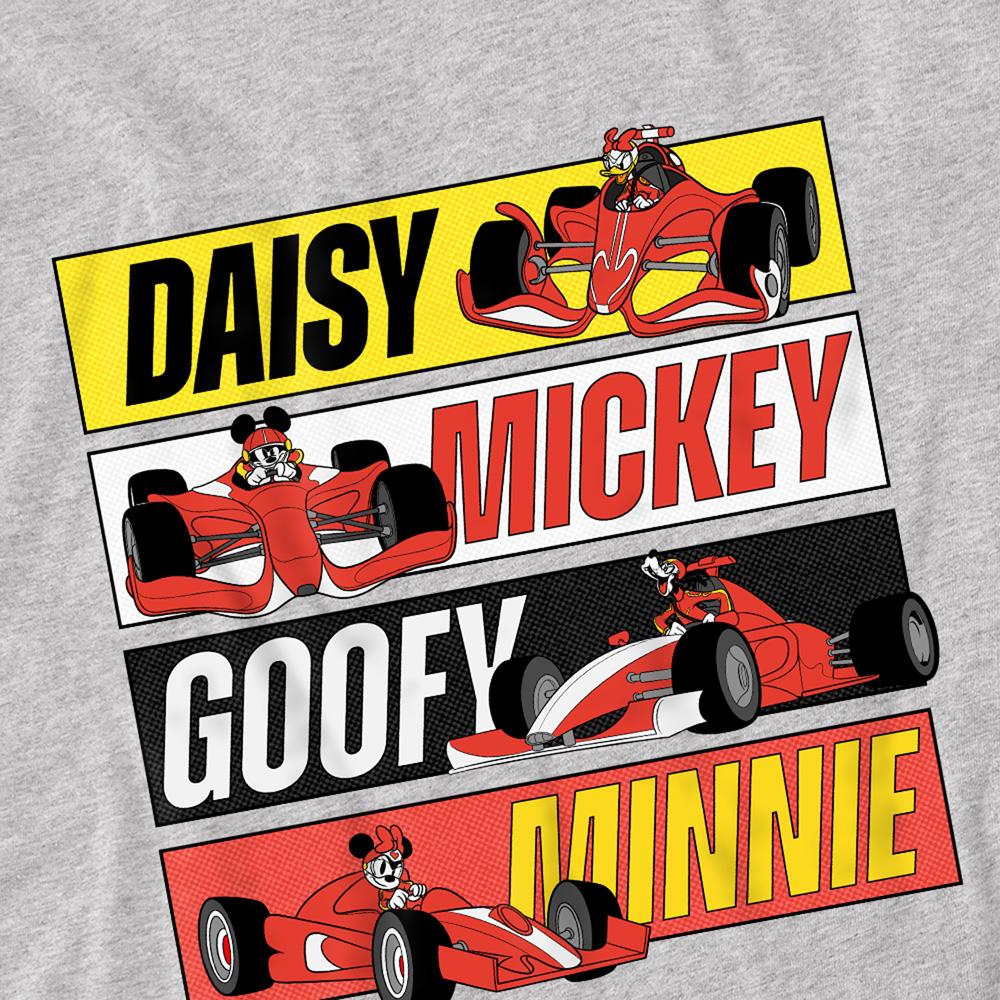 Athletic Heather - Side - Disney Childrens-Kids Racing Mickey Mouse & Friends Coloured Boxes T-Shirt