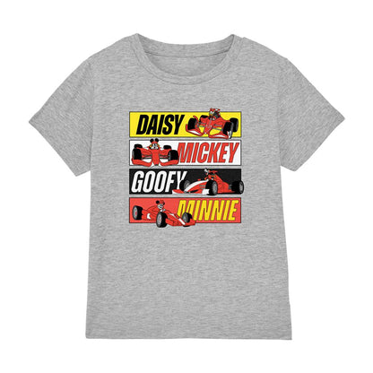 Athletic Heather - Front - Disney Childrens-Kids Racing Mickey Mouse & Friends Coloured Boxes T-Shirt