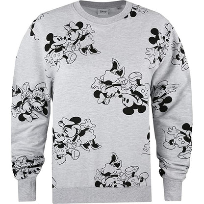 Sports Grey - Front - Disney Womens-Ladies Mickey & Minnie Mouse Heather Crew Neck Sweatshirt