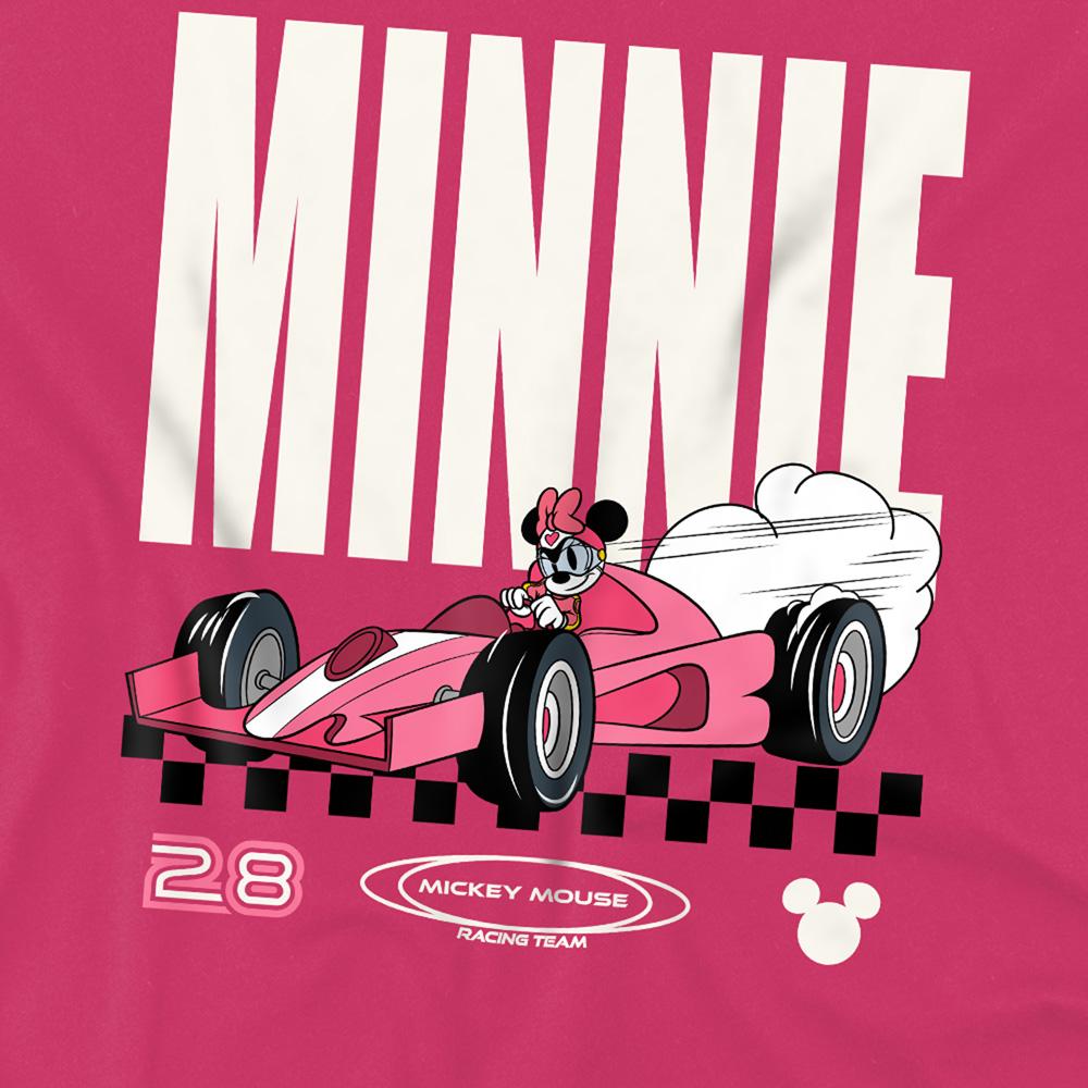 Hot Pink - Side - Disney Childrens-Kids Team Minnie Mouse Racing T-Shirt