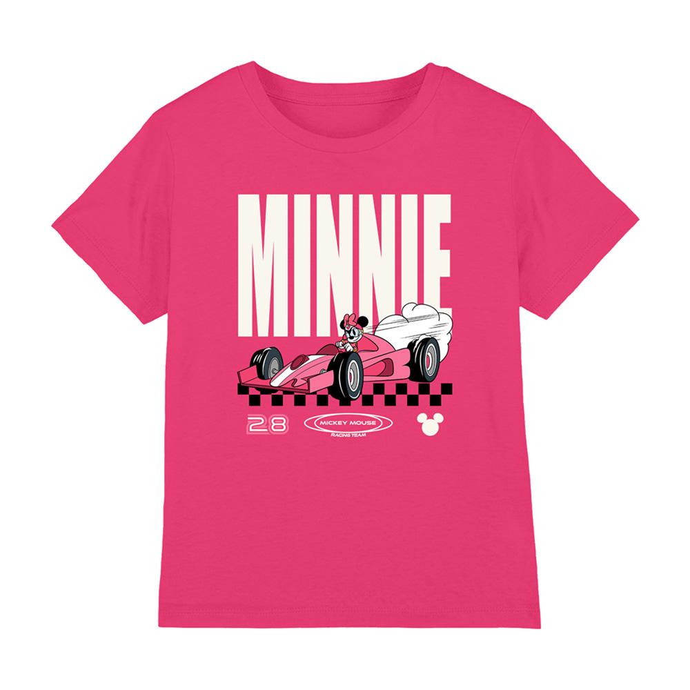 Hot Pink - Front - Disney Childrens-Kids Team Minnie Mouse Racing T-Shirt