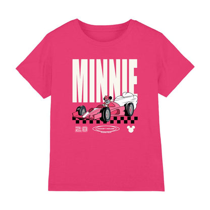 Hot Pink - Front - Disney Childrens-Kids Team Minnie Mouse Racing T-Shirt