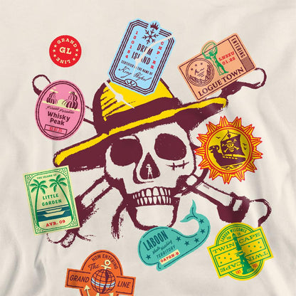 Natural - Side - One Piece Unisex Adult Travel Stickers Skull Travel Sweatshirt
