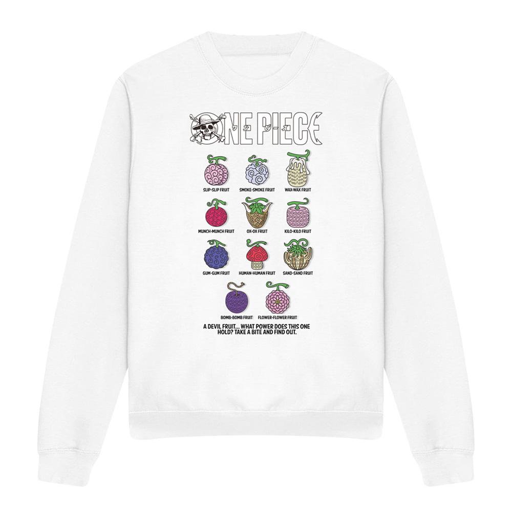 White - Front - One Piece Unisex Adult Devil Fruits Sweatshirt