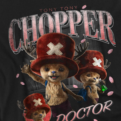 Black - Side - One Piece Unisex Adult Tony Tony Chopper Homage Long-Sleeved T-Shirt