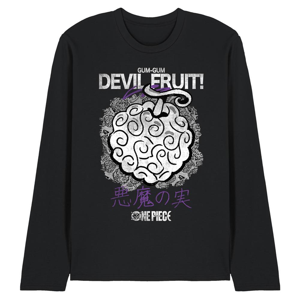 Black - Front - One Piece Unisex Adult Gumgum Devil Fruit Long-Sleeved T-Shirt