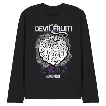 Black - Front - One Piece Unisex Adult Gumgum Devil Fruit Long-Sleeved T-Shirt