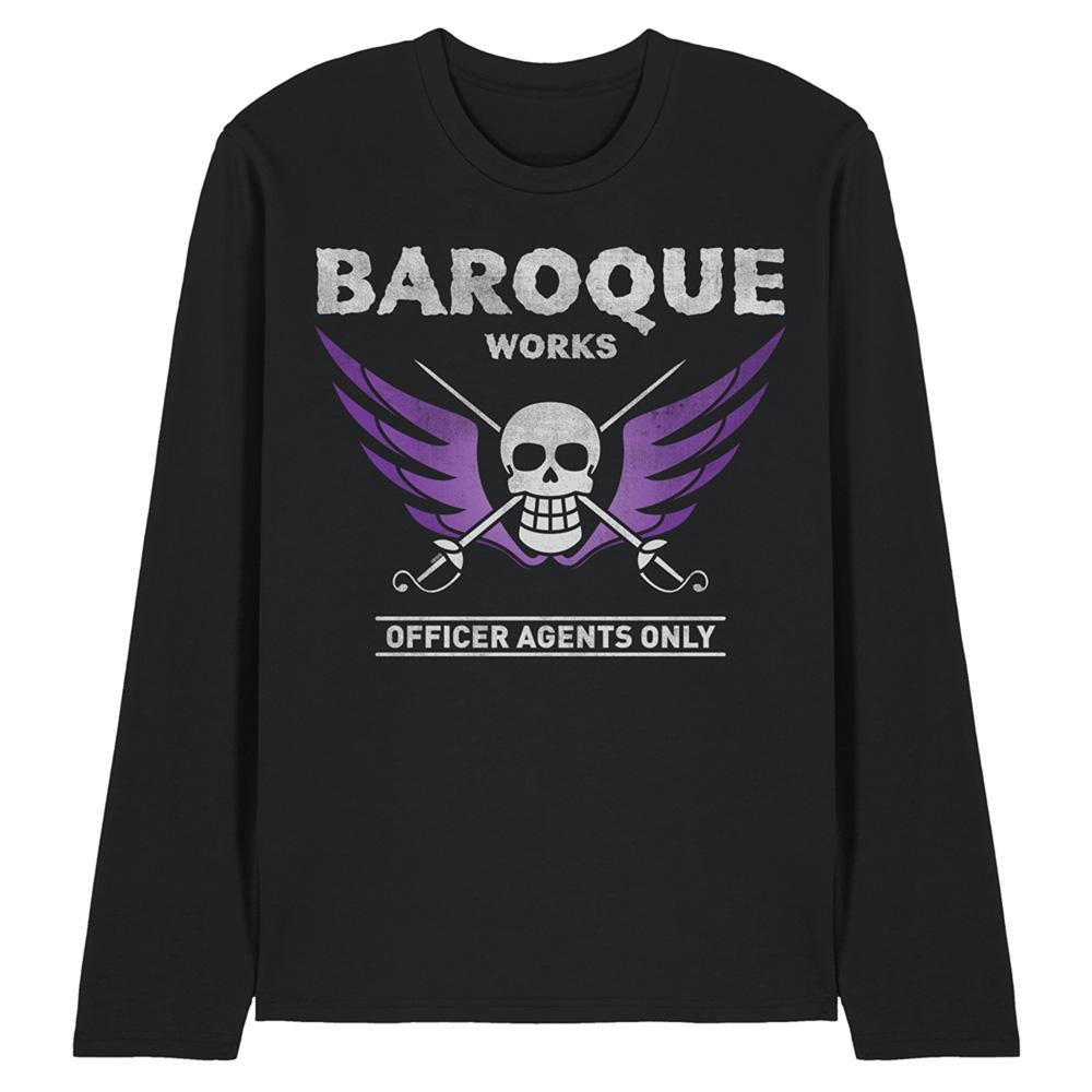 Black - Front - One Piece Unisex Adult Baroque Works Agent Long-Sleeved T-Shirt