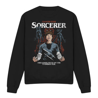 Black - Front - Stranger Things Unisex Adult The Sorcerer Will Sweatshirt