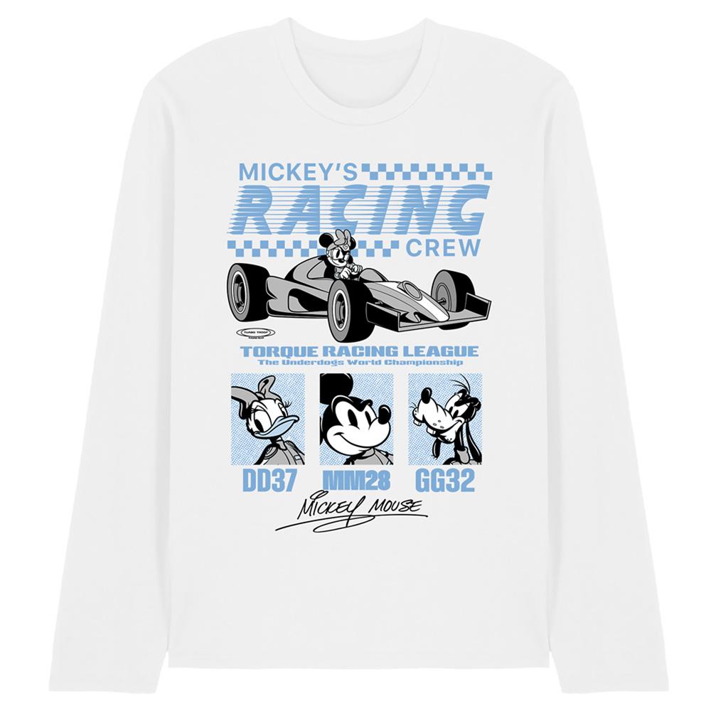 White - Front - Disney Unisex Adult Torque Racing League Long-Sleeved T-Shirt