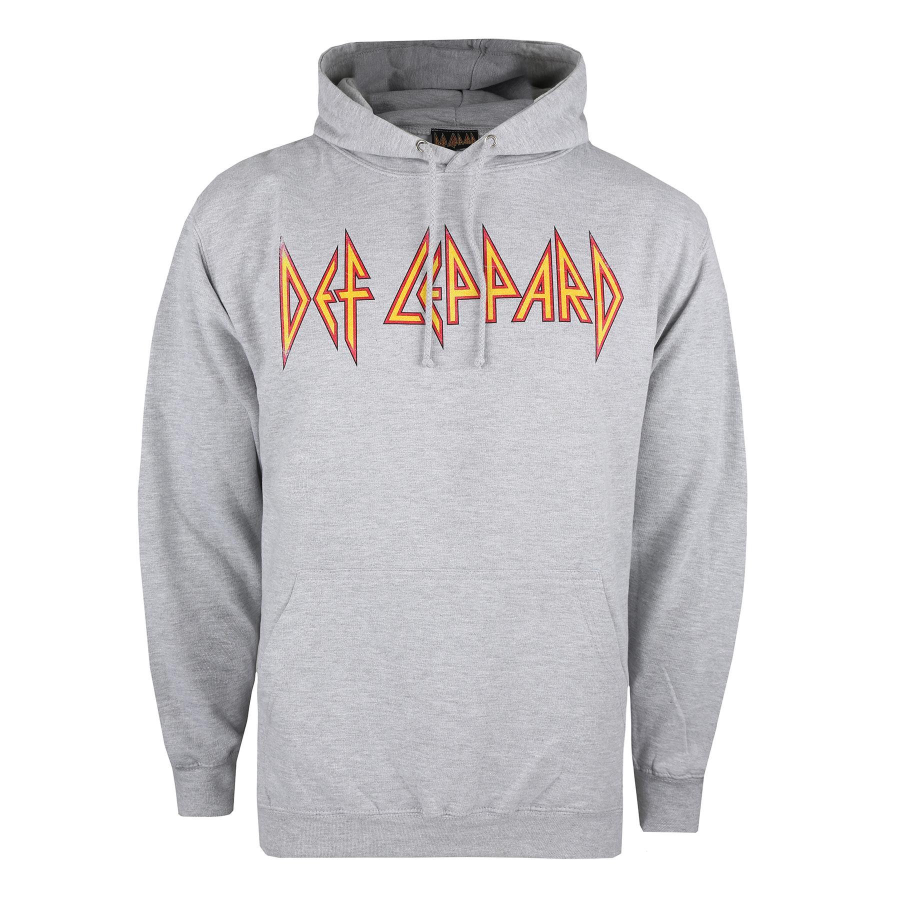 Grey Heather - Front - Def Leppard Mens Logo Hoodie