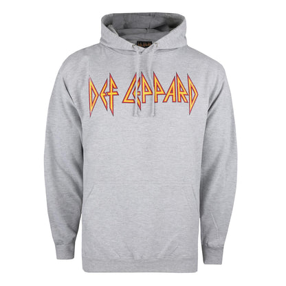 Grey Heather - Front - Def Leppard Mens Logo Hoodie