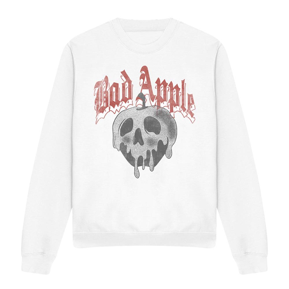 White - Front - Snow White Unisex Adult Bad Apple Skull Sweatshirt