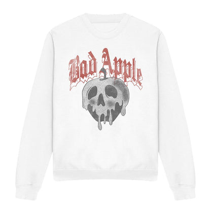 White - Front - Snow White Unisex Adult Bad Apple Skull Sweatshirt