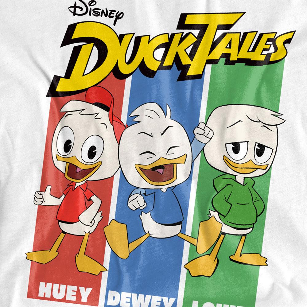 White - Side - DuckTales Childrens-Kids Huey Dewey Louie T-Shirt