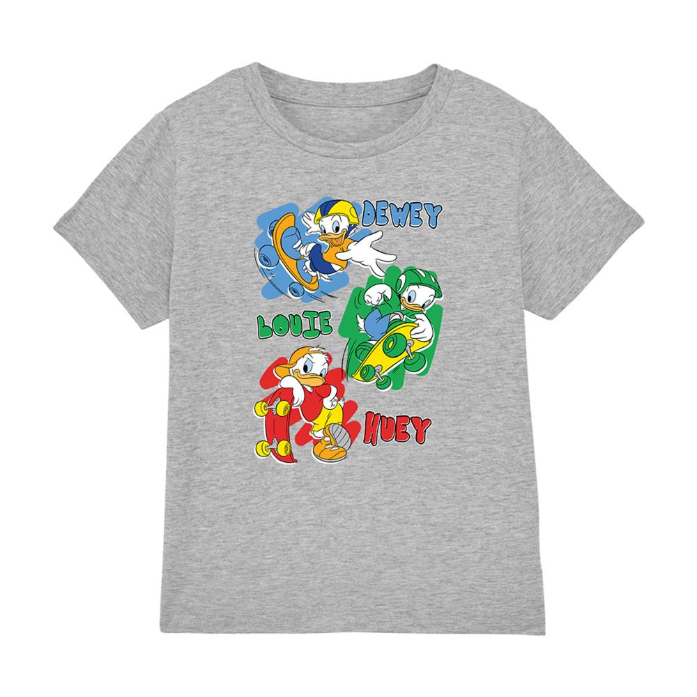 Athletic Heather - Front - DuckTales Childrens-Kids Huey Dewey Louie Skateboard T-Shirt