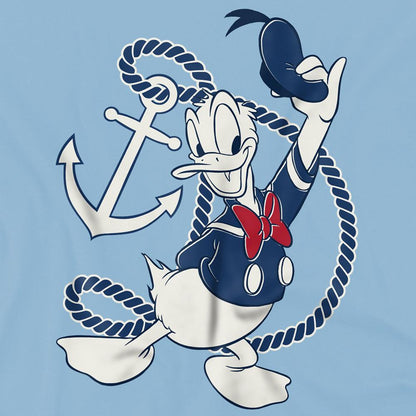 Light Blue - Side - Disney Childrens-Kids Donald Duck Anchor T-Shirt