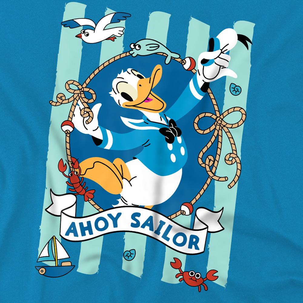 Turquoise - Side - Disney Childrens-Kids Ahoy Sailor Donald Duck T-Shirt