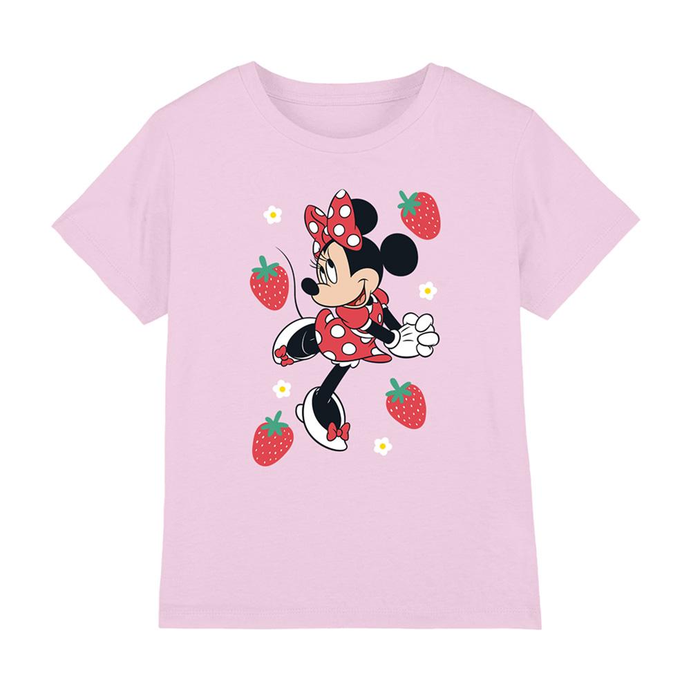 Pink - Front - Disney Childrens-Kids Minnie Mouse Strawberry T-Shirt