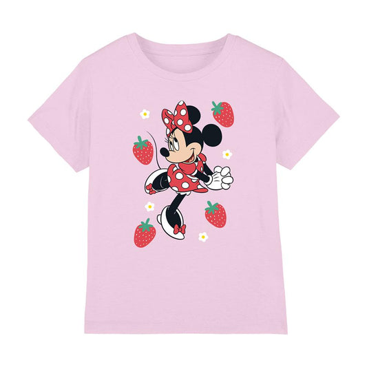 Pink - Front - Disney Childrens-Kids Minnie Mouse Strawberry T-Shirt
