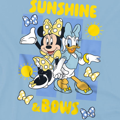 Light Blue - Side - Disney Childrens-Kids Sunshine & Bows Minnie Mouse & Daisy T-Shirt