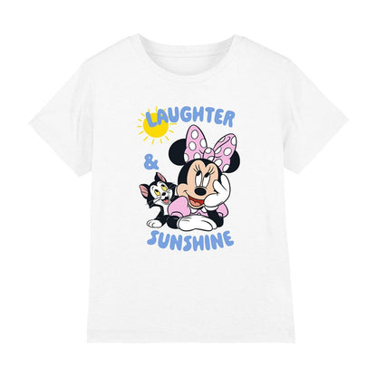 White - Back - Disney Childrens-Kids Minnie & Figaro Sunshine T-Shirt