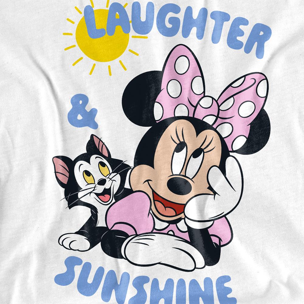White - Side - Disney Childrens-Kids Minnie & Figaro Sunshine T-Shirt