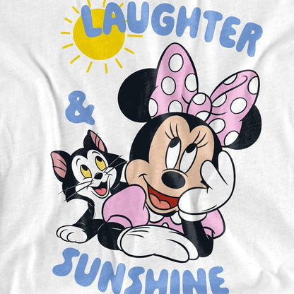 White - Side - Disney Childrens-Kids Minnie & Figaro Sunshine T-Shirt