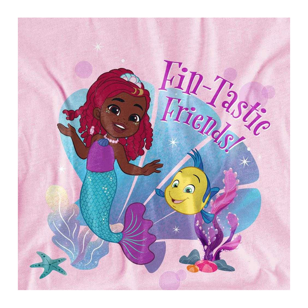 Pink - Side - Ariel Childrens-Kids Fintastic Friends T-Shirt