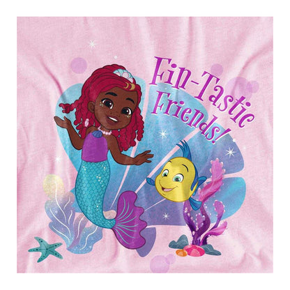 Pink - Side - Ariel Childrens-Kids Fintastic Friends T-Shirt