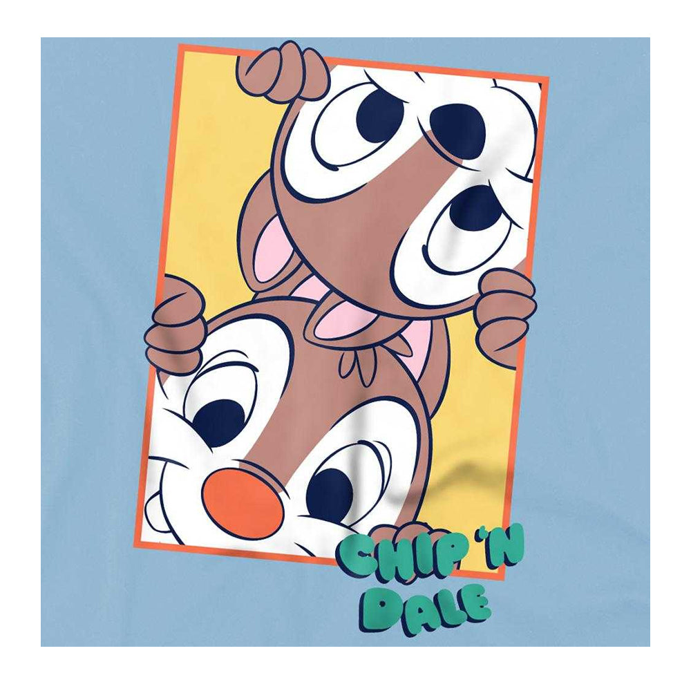 Light Blue - Side - Chip ´N´ Dale Childrens-Kids Peeking Box T-Shirt
