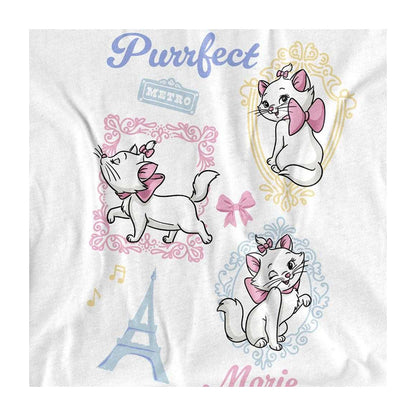 White - Side - The Aristocats Childrens-Kids Purrfect Paris Marie Frame T-Shirt