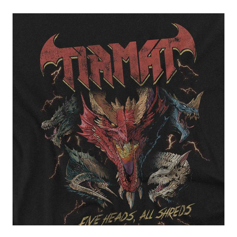 Black - Side - Dungeons & Dragons Unisex Adult Five Heads Tiamat Dragon Long-Sleeved T-Shirt