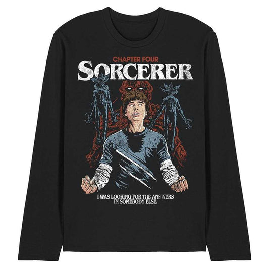 Black - Front - Stranger Things Unisex Adult The Sorcerer Long-Sleeved T-Shirt