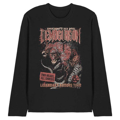 Black - Front - Dungeons & Dragons Unisex Adult Demogorgon Tour Long-Sleeved T-Shirt