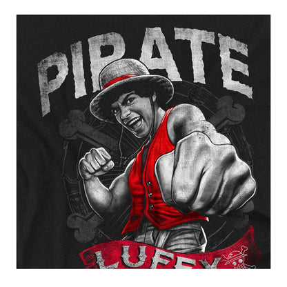 Black - Side - One Piece Unisex Adult Luffy Pirate Long-Sleeved T-Shirt