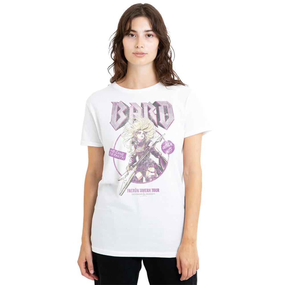 White - Back - Dungeons & Dragons Womens-Ladies Bard Glam Rock Tour T-Shirt