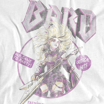 White - Side - Dungeons & Dragons Womens-Ladies Bard Glam Rock Tour T-Shirt