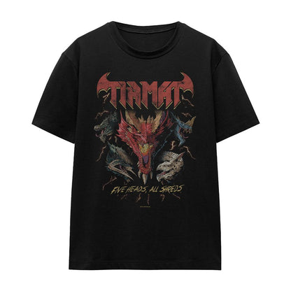 Black - Front - Dungeons & Dragons Womens-Ladies Five Heads Tiamat Dragon T-Shirt