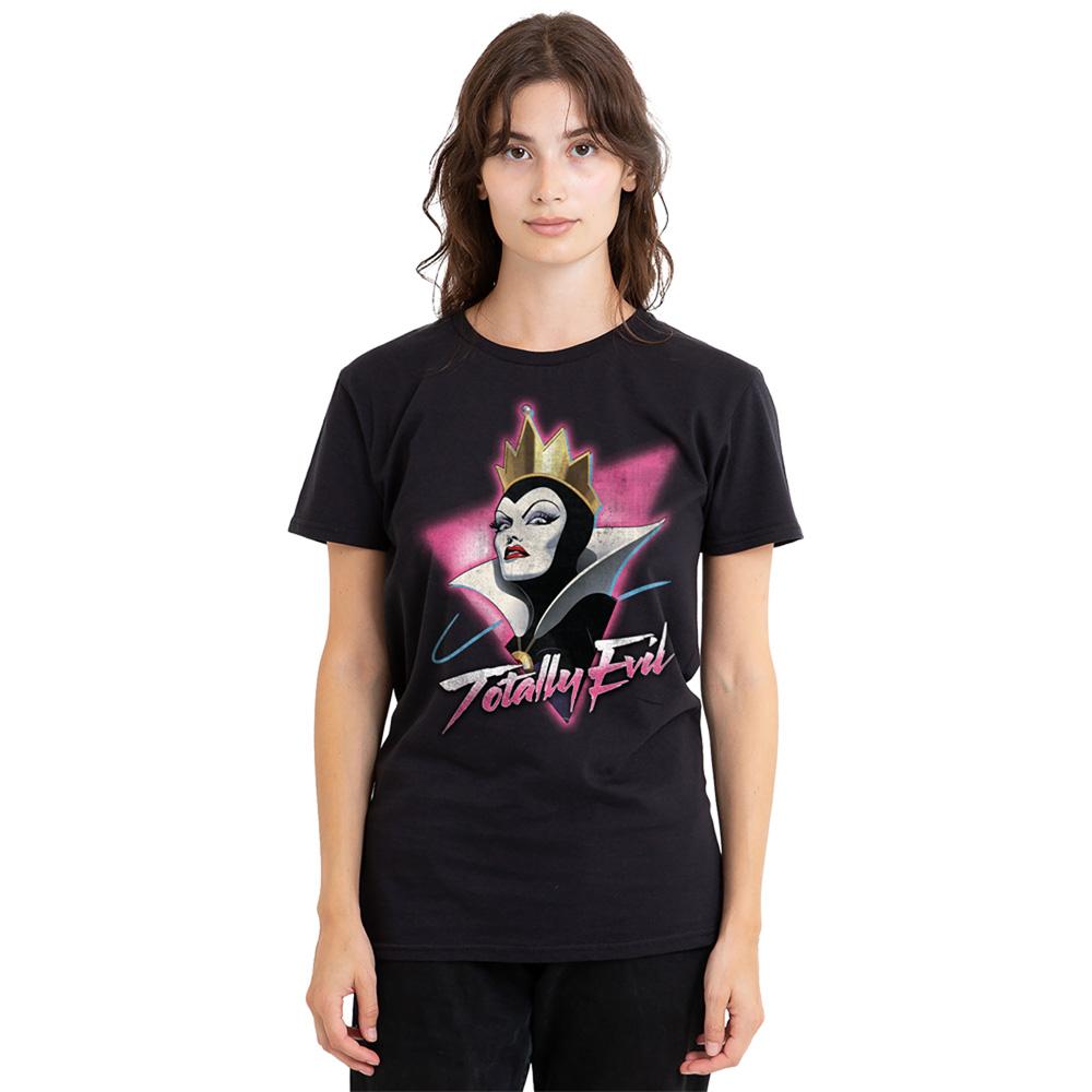 Black - Back - Snow White And The Seven Dwarfs Womens-Ladies Totally Evil T-Shirt
