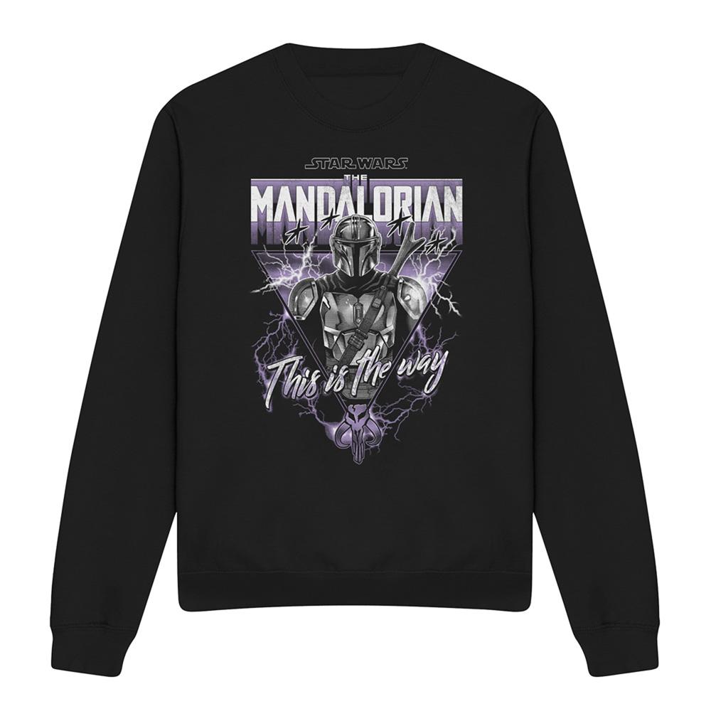 Black - Front - Star Wars: The Mandalorian Unisex Adult This Is The Way Heavy Metal Sweatshirt