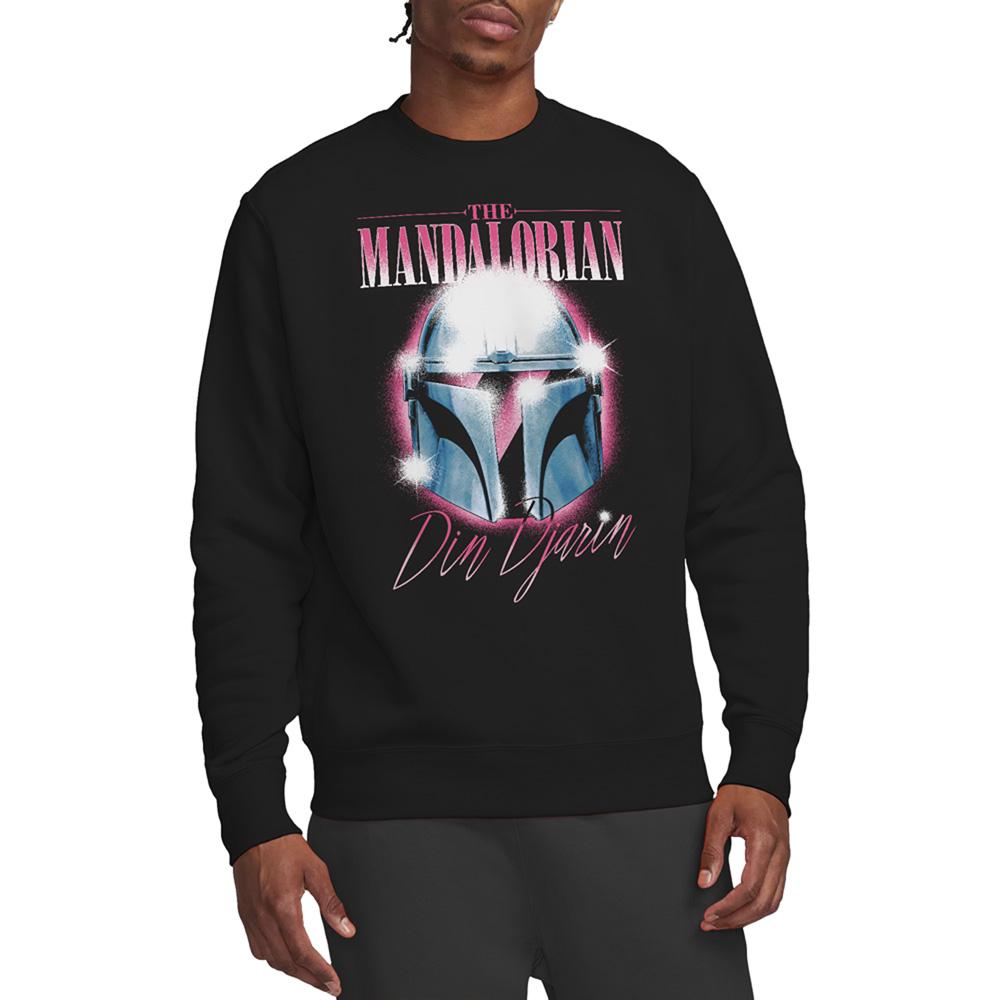 Black - Back - Star Wars: The Mandalorian Unisex Adult Din Djarin 80 S Helmet Sweatshirt
