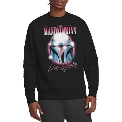Black - Back - Star Wars: The Mandalorian Unisex Adult Din Djarin 80 S Helmet Sweatshirt