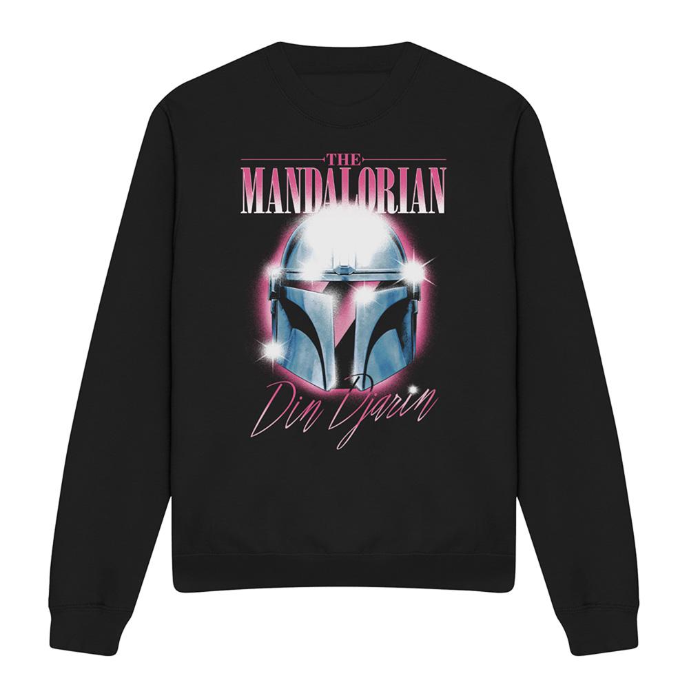 Black - Front - Star Wars: The Mandalorian Unisex Adult Din Djarin 80 S Helmet Sweatshirt