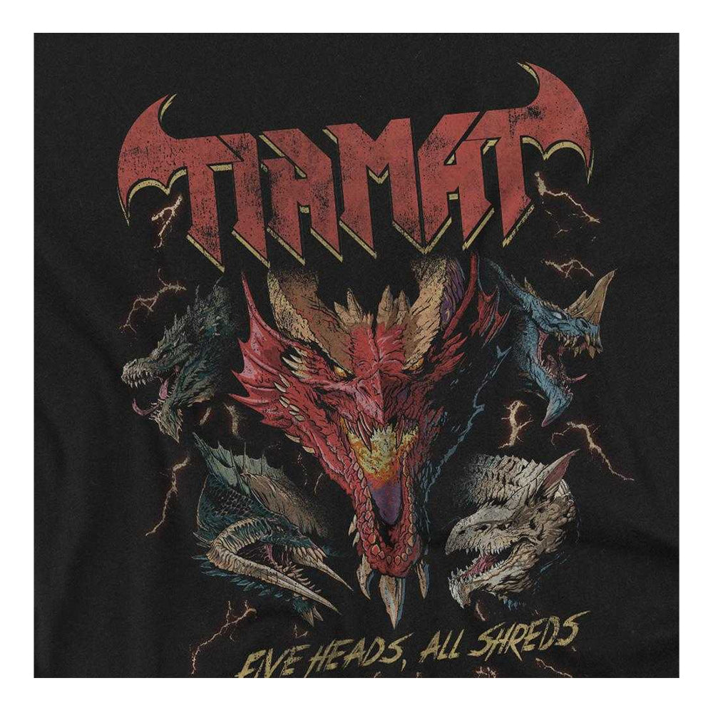 Black - Side - Dungeons & Dragons Unisex Adult Five Heads Tiamat Dragon Long-Sleeved T-Shirt