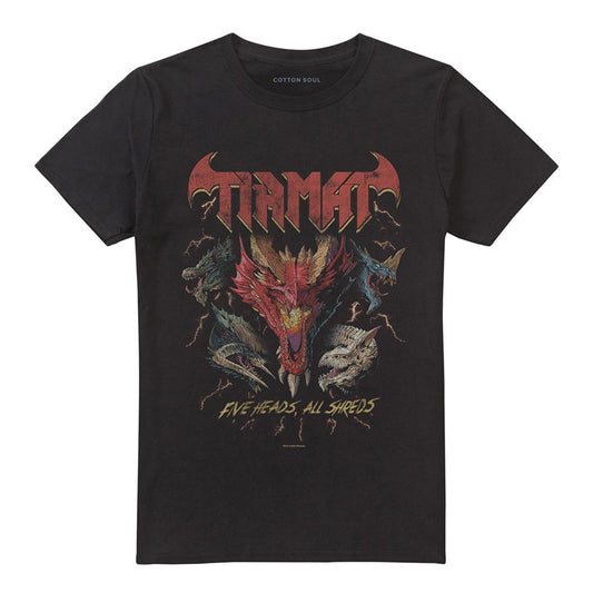 Black - Front - Dungeons & Dragons Unisex Adult Five Heads Tiamat Dragon Long-Sleeved T-Shirt