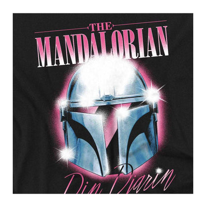Black - Side - Star Wars: The Mandalorian Unisex Adult Din Djarin 80 S Helmet Long-Sleeved T-Shirt