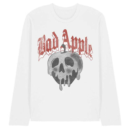 White - Front - Snow White And The Seven Dwarfs Unisex Adult Bad Apple Skull Long-Sleeved T-Shirt