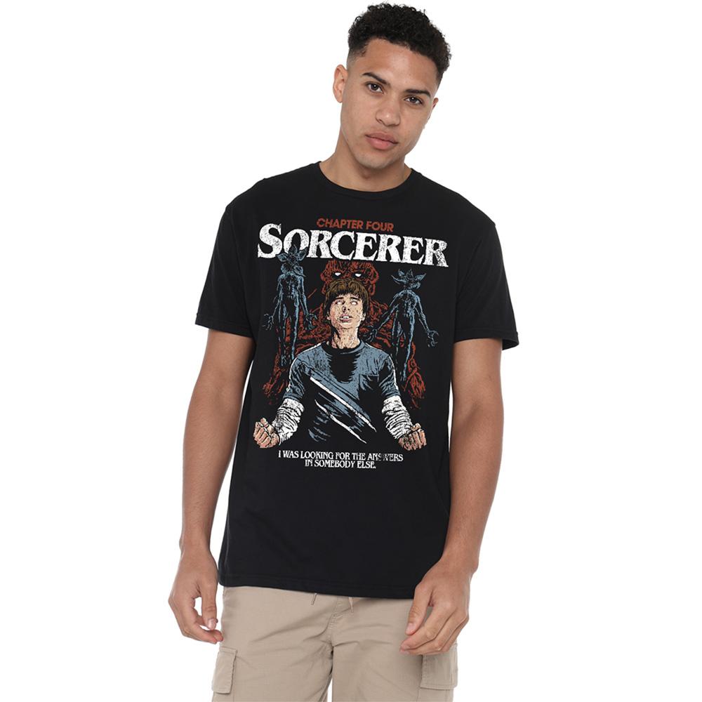 Black - Back - Stranger Things Unisex Adult The Sorcerer Will T-Shirt