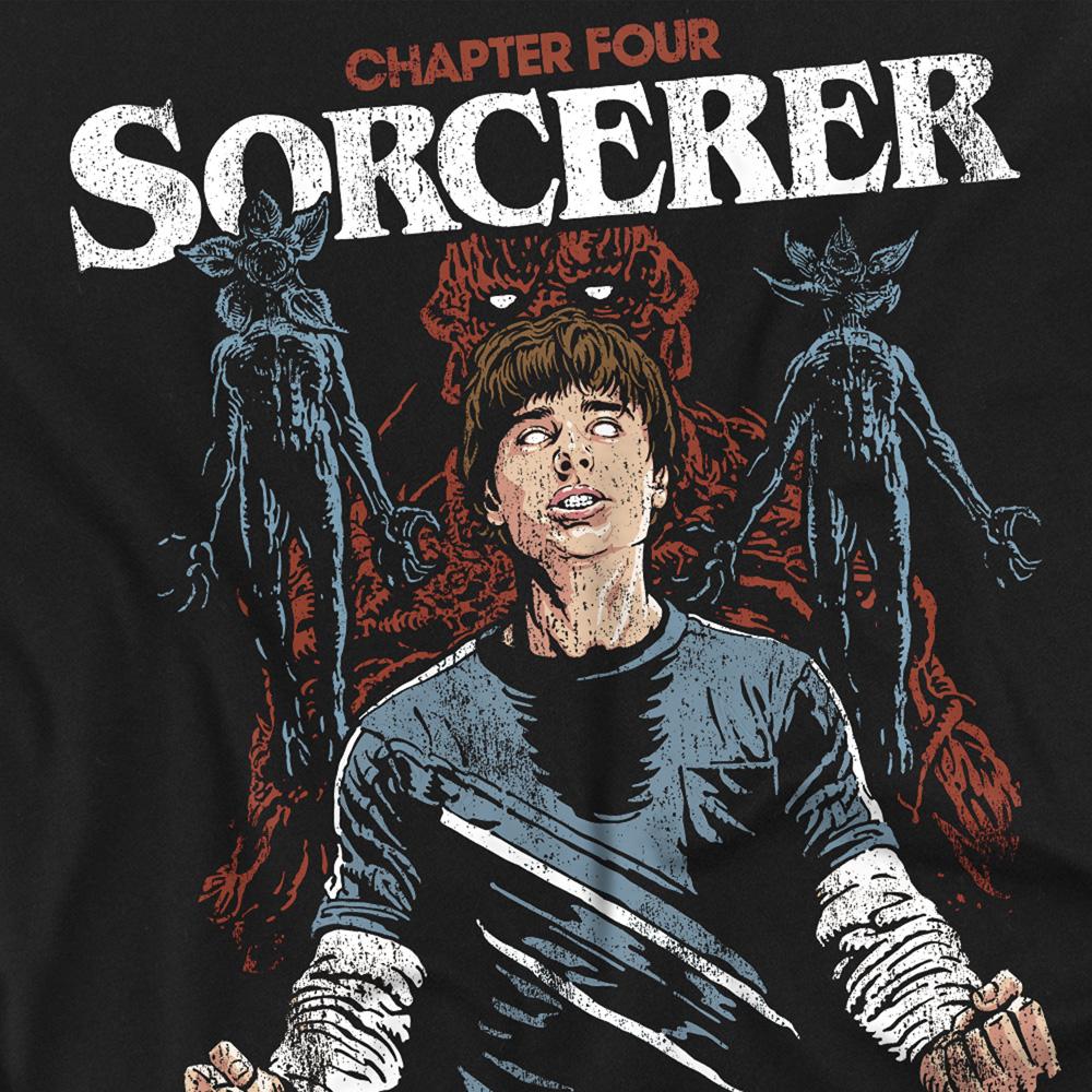 Black - Side - Stranger Things Unisex Adult The Sorcerer Will T-Shirt